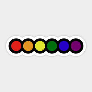 Minimalist LGBT rainbow flag dot line on dark background Sticker